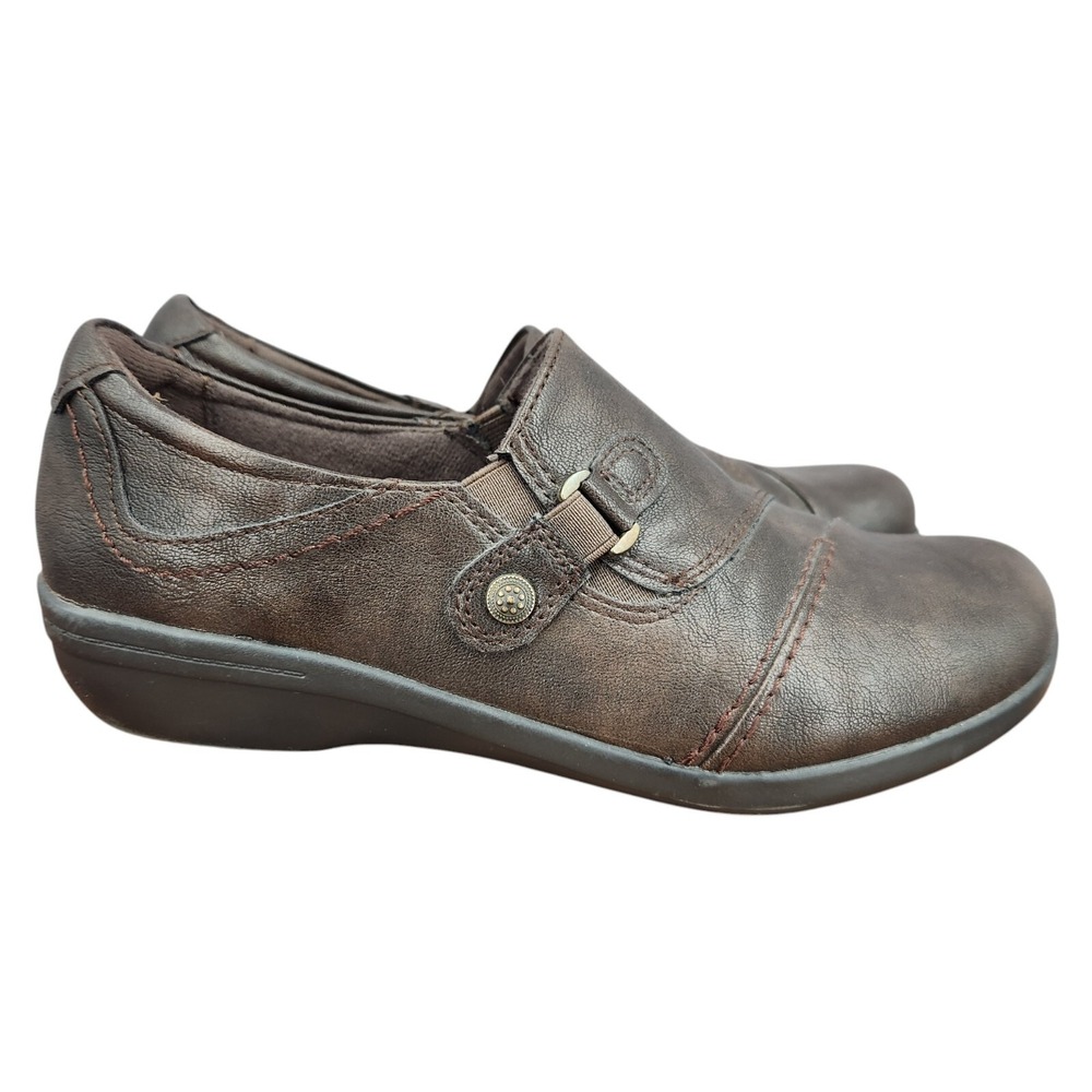 Earth Spirit Loafers Womens 8 Beni Brown Leather Slip On Casual Comfort Shoes